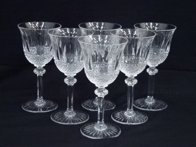 Saint Louis CRYSTAL WINE GLASS SET OF 6 IN BOX 